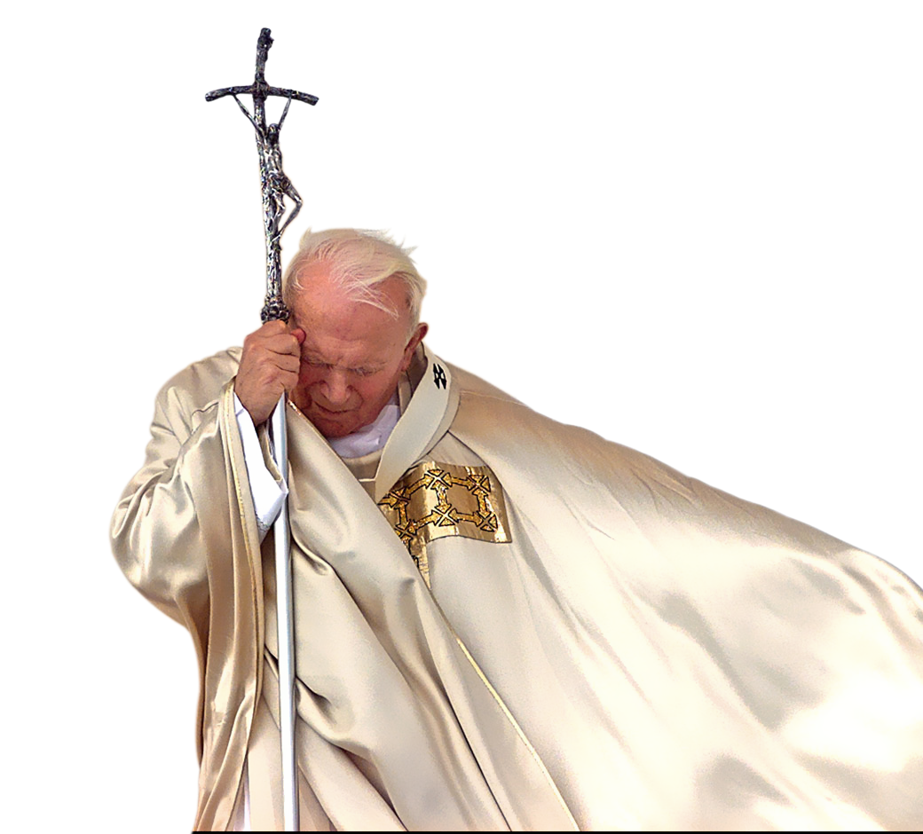 Pope John Paul II praying